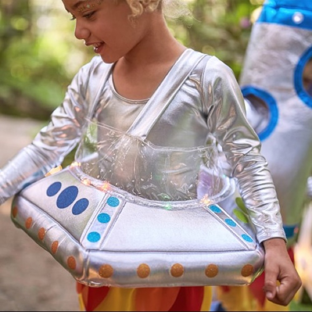 Pottery Barn UFO Space-X Alien Kids Costume Light Up NWT S: 2T 3T - Picture 8 of 10